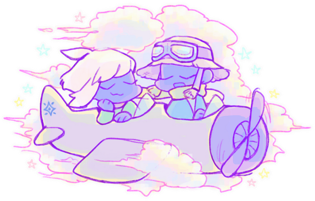 sky kids on an airplane ride.